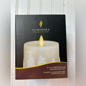Luminara Flameless Candle Tree Christmas Embossed Trees Real Wax Unscented NEW